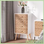 Cocosity table de chevet chiffonnier commode meuble de rangement avec 4 tiroirs scandinave 40l x 30l ...