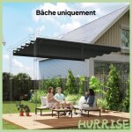 Cocosity toile de toit pour pergola tonnelle r�tractable de 3 x 3 m - toile uniquement 250 x 255 cm gris ...