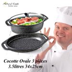 Cocotte 3 pices ovale 3 pices 3. 5 litres espace cuisine professionnel