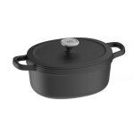 Cocotte - berghoff - ovale en fonte - 27 x 22 cm - couleur graphite - couvercle inclus