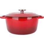 Cocotte avec couvercle - cosy & trendy - fontestic - fonte �maill�e - �24 cm - 46 l - tous feux dont ...