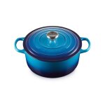 Cocotte - le creuset - ronde evolution - 28 cm - fonte �maill�e - azure