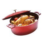 Cocotte en fonte aluminium ovale rouge 53 l pradel france