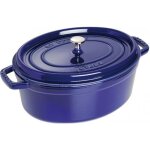 Cocotte fonte emaill�e ovale bleu intense 31cm ?