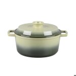 Laguiole cuisson - cocotte en fonte ronde 25cm - masseiron olivine
