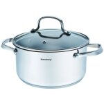 Cocotte - klausberg - kb - 7214 - acier inoxydable 18 / 10 - couvercle en verre tremp - 59 l