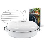 Graniteware - cocotte roaster blanche format moyen ? 4l ? ultra - lgre ? grille de cuisson en inox ...
