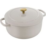 Cocotte ronde en fonte maille 24 cm 4 l blanc ivoire ballarini