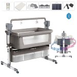 Cododo - lit bebe electrique - magic zc - musique bluetooth fonction minuterie grand panier jusqu� 80kg ...