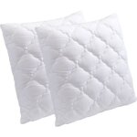 Coeur de sommeil x2 - lot de 2 oreillers 60x60cm avec mousse  mmoire de forme haute densit + 2 housses ...