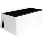 Banc / pouf coffre pliable en pu blanc 76. 5x37. 5x37. 5 cm Banc / pouf coffre pliable en pu blanc 76. 5x37. 5x37. 5 cm