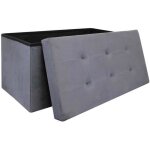 Coffre banc pouf pliable en tissu - home deco factory - gris - 765x375x375 cm - contemporain - design ... Coffre banc pouf pliable en tissu - home deco factory - gris - 765x375x375 cm - contemporain - design ...