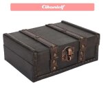 Coffre en bois vintage avec serrure bo�te � bibelots en bois antique bo�te de rangement au tr�sor bo�te ...