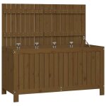 Coffre bo�te meuble de jardin rangement 121 x 55 x 64 cm bois pin marron