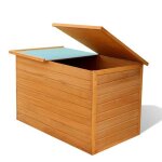 Coffre bote meuble de jardin rangement 126 x 72 x 72 cm bois