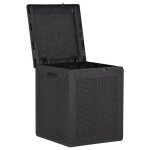 Coffre bote meuble de jardin rangement 90 litres pp rotin noir