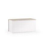 Coffre avec compartiment de rangement blanc et chne