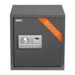 Coffre - fort de bureau brihard - serrure biomtrique et code lectronique - 53l - gris ral 7015