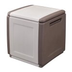 Coffre de rangement 130l beige / taupe 54 x 53 x h57cm poignées de transport polypropylène intec Coffre de rangement 130l beige / taupe 54 x 53 x h57cm poignées de transport polypropylène intec