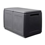 Coffre de rangement 230l coffre de jardin gris / noir 96 x 53 x h57cm poignées de transport polypropylène ... Coffre de rangement 230l coffre de jardin gris / noir 96 x 53 x h57cm poignées de transport polypropylène ...