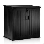Coffre de jardin - plonos - 116x1125x71 cm - 775 l - noir - r�sistant aux intemp�ries - ouverture pour ...