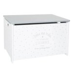 Coffre � jouets blanc 58x38cm - atmosphera createur dinterieur - gris