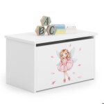 Coffre  jouets pour enfants - daria - bote de rangement - vrin pneumatique ? blanc fille avec des ...