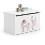 Coffre  jouets pour enfants - daria - bote de rangement - vrin pneumatique ? blancfille avec une licorne ...