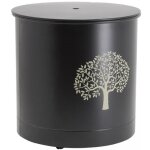 Coffre � pellets en m�tal noir arbre - aubry gaspard - facile � d�placer - meuble de jardin