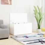Coffre de rangement blanc - vidaxl - 84x42x46 cm - bois d'ingénierie Coffre de rangement blanc - vidaxl - 84x42x46 cm - bois d'ingénierie