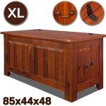 Coffre de rangement en bois dur acacia style vintage antique 85cmx44 cmx48cm malle de rangement jouets ...