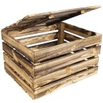 Coffre de rangement - creative deco - bois flamm� - 50 x 40 x 30 cm - style industriel - loft - durable ...