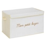 Coffre de rangement enfant yuma blanc bouclette 36x57cm - atmosphera cr�ateur dint�rieur