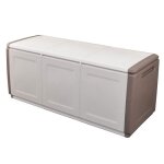 Coffre de rangement 330l beige / taupe 138 x 53 x h57cm poignées de transport polypropylène intec Coffre de rangement 330l beige / taupe 138 x 53 x h57cm poignées de transport polypropylène intec