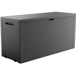 Coffre de rangement keter extrieur en rsine 270 litres gris - malle de jardin emily