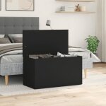 Coffre de rangement - noir - 84x42x46 cm - bois d'ingénierie - mixte - adulte Coffre de rangement - noir - 84x42x46 cm - bois d'ingénierie - mixte - adulte