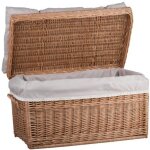 Coffre de rangement en osier buff - marque - grand panier - industriel - loft - 70cm x 43cm x 44cm Coffre de rangement en osier buff - marque - grand panier - industriel - loft - 70cm x 43cm x 44cm