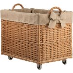 Coffre de rangement en osier panier à linge rectangle en osier avec roulettes et doublure en tissu jute ... Coffre de rangement en osier panier à linge rectangle en osier avec roulettes et doublure en tissu jute ...