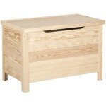 Coffre de rangement en pin massif brut 85l 70 x 40 x 48 cm