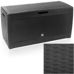 Coffre de rangement polyrotin anthracite malle 310 litres stockage coussins avec roulettes extérieur ... Coffre de rangement polyrotin anthracite malle 310 litres stockage coussins avec roulettes extérieur ...