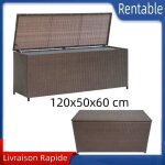 Coffre de rangement - wer - 120x50x60 cm - marron - acier laqu - rsistant  leau