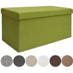 Coffre de rangement xxl pliante 76x38x38cm incl 2 cloisons 80l pouf pliable repose - pieds rectangulaire ...