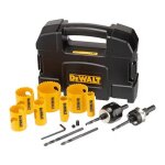 Coffret de 11 pices pour scies - cloches bi - mtal dewalt dt90355 - qz 19 22 29 38 44 51 57mm