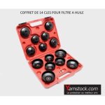 Coffret 14 pieces clé filtre a huile cloche pour voiture Coffret 14 pieces clé filtre a huile cloche pour voiture
