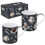 Coffret 2 mugs - easylife - barista - porcelaine fine - 35 cl - lavable au lave - vaisselle
