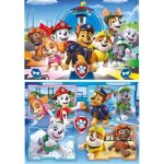 Coffret 2 puzzles enfant 60 pieces pat patrouille le quartier gnral et en mission - chien marcus chase ...
