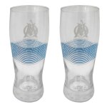 Coffret de 2 verres � bi�re - om - verre - 30 cl - hauteur 16 cm - diam�tre 6. 5 cm