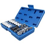 Coffret 34 pcs douilles et embouts torx femelle et mle bleu
