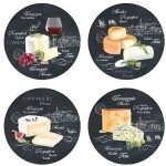 Assiettes à fromage - jd diffusion - world of cheese - 4 pièces - porcelaine - noir Assiettes à fromage - jd diffusion - world of cheese - 4 pièces - porcelaine - noir
