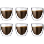 Coffret de 6 tasse � caf� - expresso - espresso en verre 80ml set - tasses � caf� double paroi tasse ...